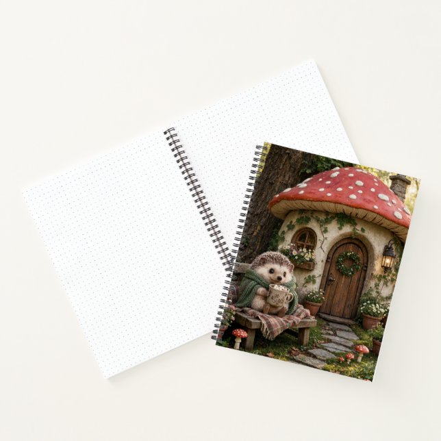 Gemütliche Igel-Pilz-Hütte-Kunst Notizbuch (Innenseite)