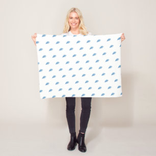 Gemütliche individuelle Fleece-Decke Blaues Blatt Fleecedecke
