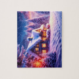 Gemütliche Kabine im Winter Wunderland Jigsaw Puzz Puzzle