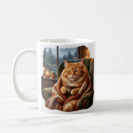 Gemütliche Kaffee-Katzen-Illustration Kaffeetasse