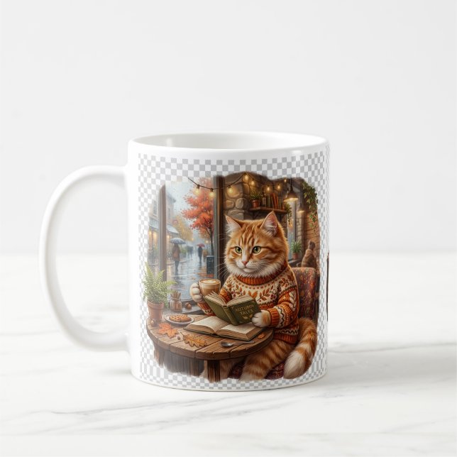 Gemütliche Kaffeekatze-Tasche Kaffeetasse (Links)