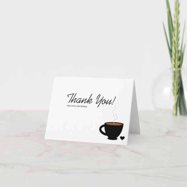 Gemütliche Kaffeeliebe Dankeskarte (Vorderseite)