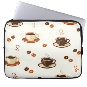 Gemütliche Kaffeetassen Nahtloses Muster Laptopschutzhülle
