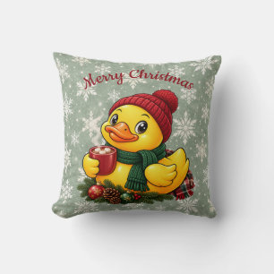 Gemütliche Kakao-Weihnachts-Gummiente-Feiertagsdek Kissen