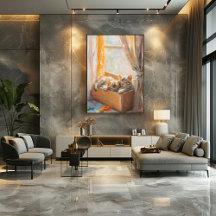 Gemütliche Kätzchen Schlafen im Sonnenlicht - Impr