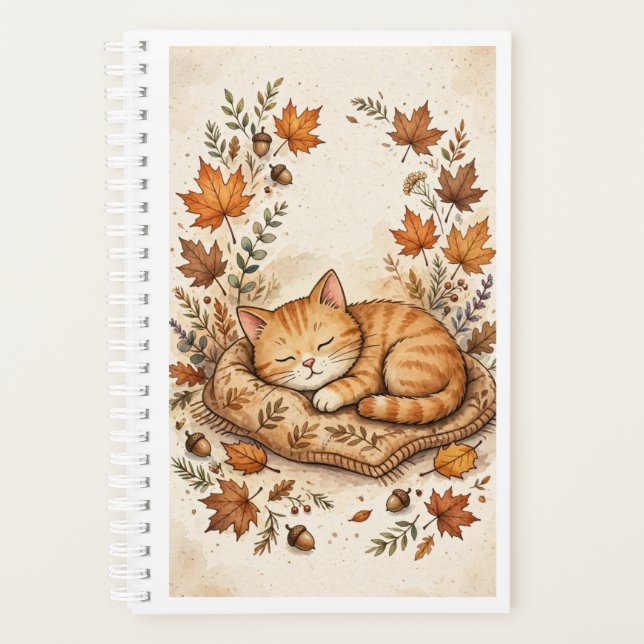 Gemütliche Katze im Herbstplaner Planer (Vorderseite)