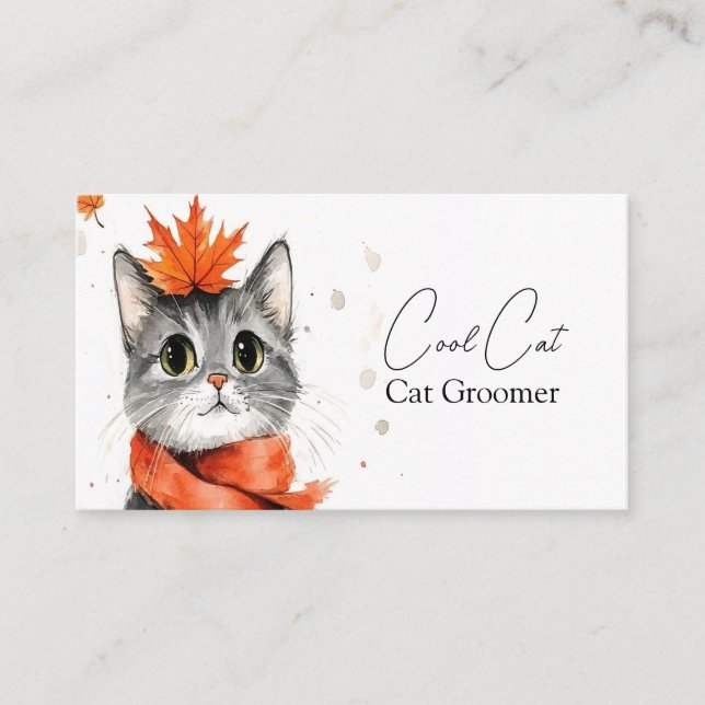 Gemütliche Katze im Scaro Visitenkarte (Vorderseite)