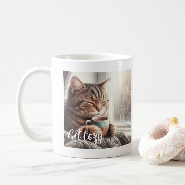 Gemütliche Katze Kaffeetasse (Mit Donut)