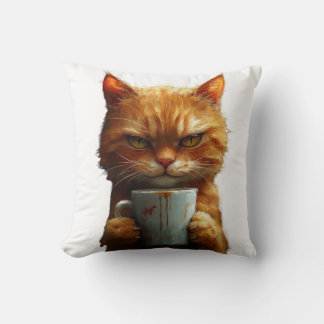 Gemütliche Katze mit einer Tasse Wärme Kissen