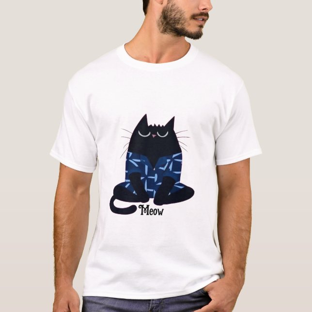 Gemütliche Katze T-Shirt (Vorderseite)