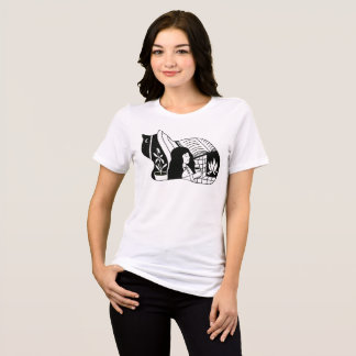 Gemütliche Katze Tri-Blend Shirt