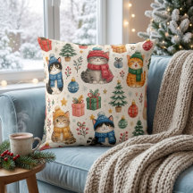 Gemütliche Katzen in vornehmer Winterkleidung