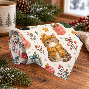 Gemütliche Katzen in vornehmer Winterkleidung Krawatte