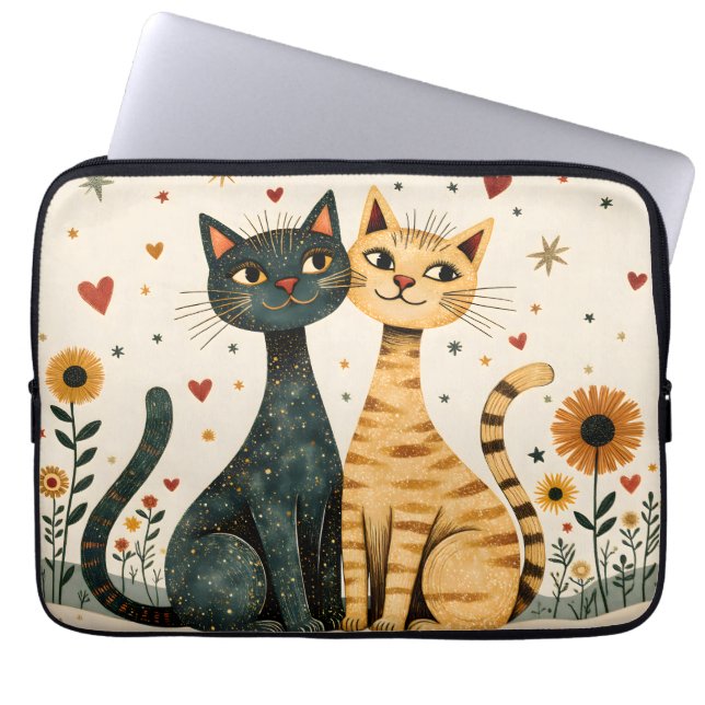 Gemütliche Katzen Laptopschutzhülle (Vorderseite)