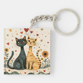 Gemütliche Katzen Schlüsselanhänger