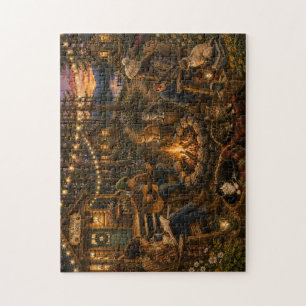 Gemütliche Katzenhütten-Wasserfarben-Puzzle   Whim Puzzle