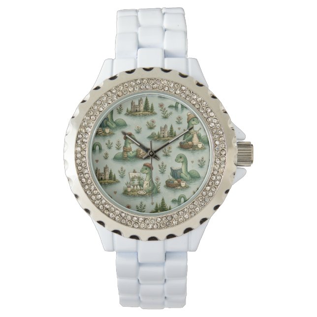 Gemütliche Kryptide Nessie Loch Ness Monster Hobby Armbanduhr (Vorderseite)