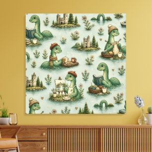 Gemütliche Kryptide Nessie Loch Ness Monster Hobby Leinwanddruck