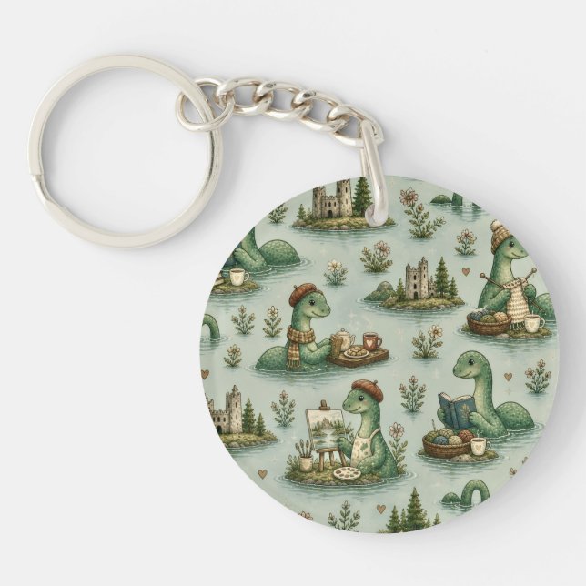 Gemütliche Kryptide Nessie Loch Ness Monster Hobby Schlüsselanhänger (Vorderseite)