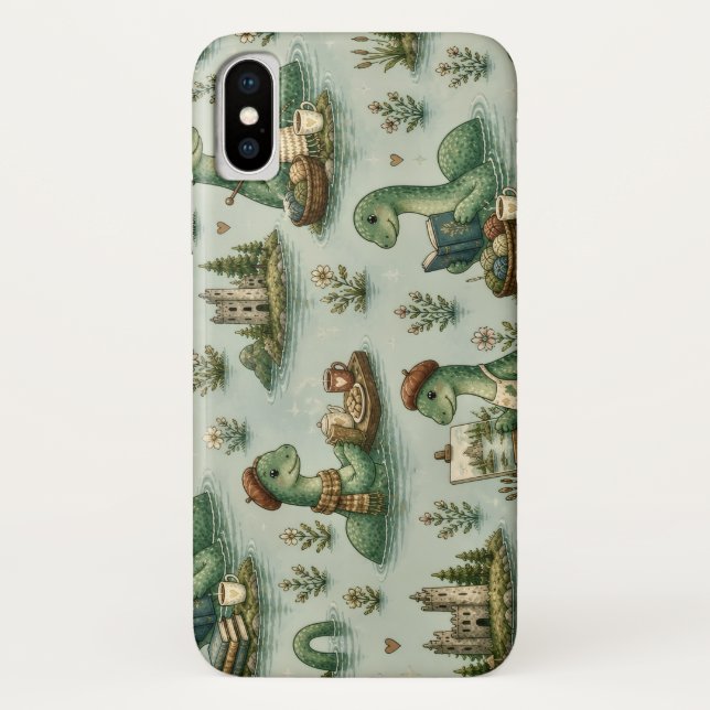 Gemütliche Kryptiden Nessie Loch Ness Monster Hobb Case-Mate iPhone Hülle (Rückseite)