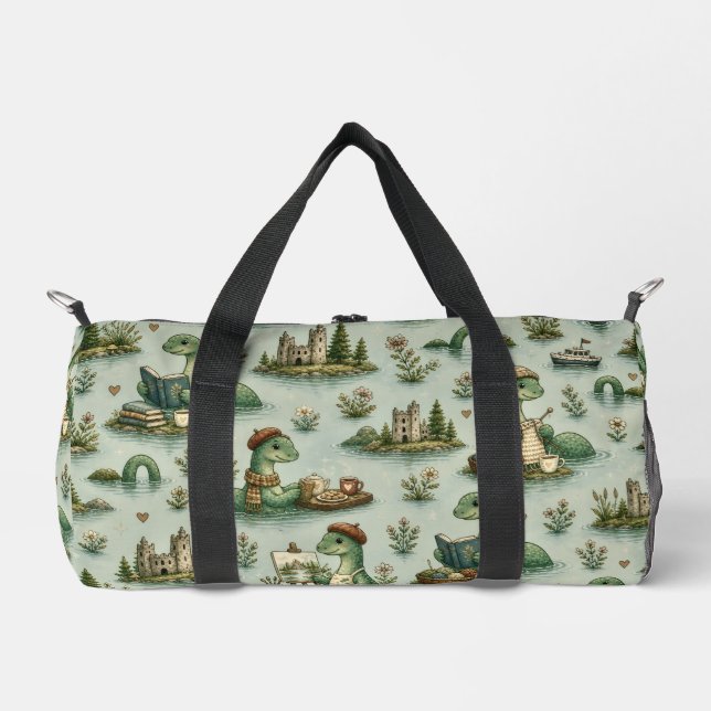 Gemütliche Kryptiden Nessie Loch Ness Monster Hobb Duffle Bag (Vorderseite)