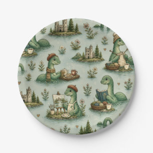 Gemütliche Kryptiden Nessie Loch Ness Monster Hobb Pappteller