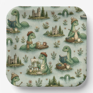 Gemütliche Kryptiden Nessie Loch Ness Monster Hobb Pappteller