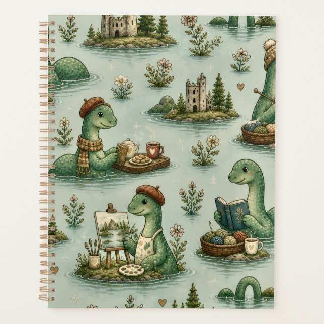 Gemütliche Kryptiden Nessie Loch Ness Monster Hobb Planer (Vorderseite)
