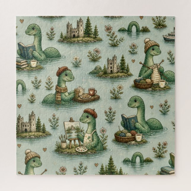 Gemütliche Kryptiden Nessie Loch Ness Monster Hobb Puzzle (Vertikal)