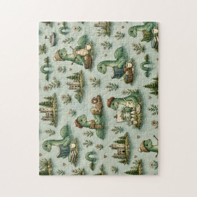 Gemütliche Kryptiden Nessie Loch Ness Monster Hobb Puzzle (Vertikal)