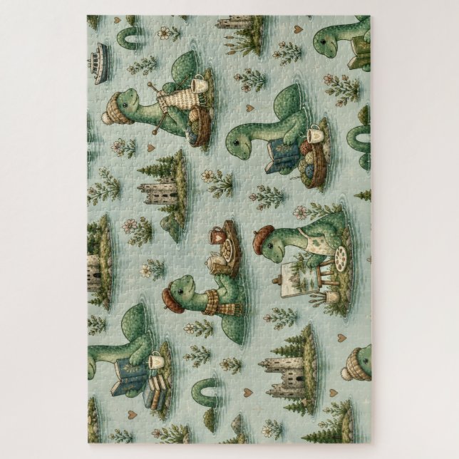 Gemütliche Kryptiden Nessie Loch Ness Monster Hobb Puzzle (Vertikal)
