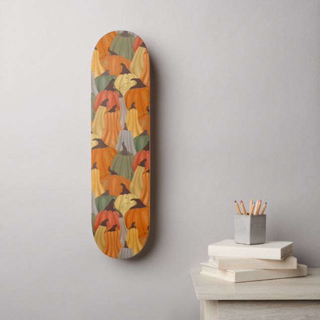 Gemütliche Kürbis Skateboard (Wandkunst)