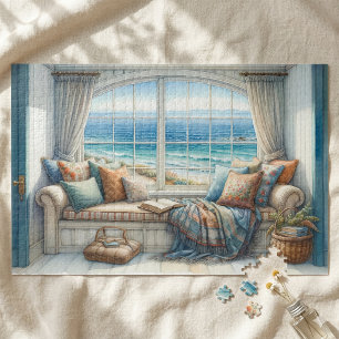 Gemütliche Küstenfensternische Cottagecore Puzzle