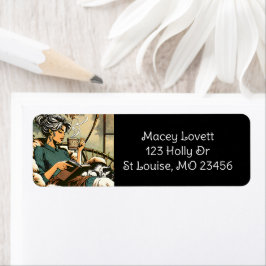 Gemütliche Lady Reading mit Kaffee und Katze