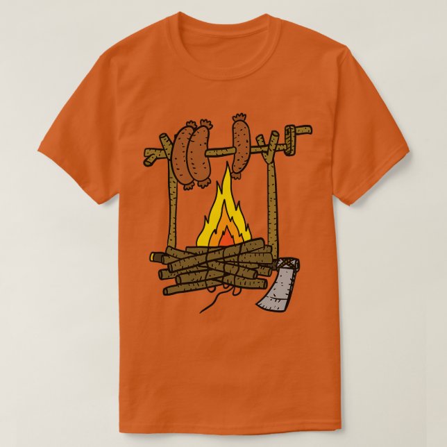 gemütliche Lagerfeuer-Fasen, die deutsche Würstche T-Shirt (Design vorne)