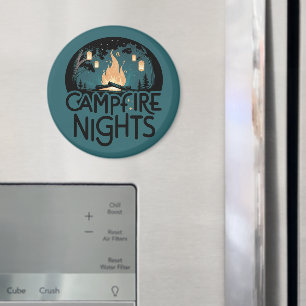 Gemütliche Lagerfeuernächte Rustikales Outdoor-Abe Magnet