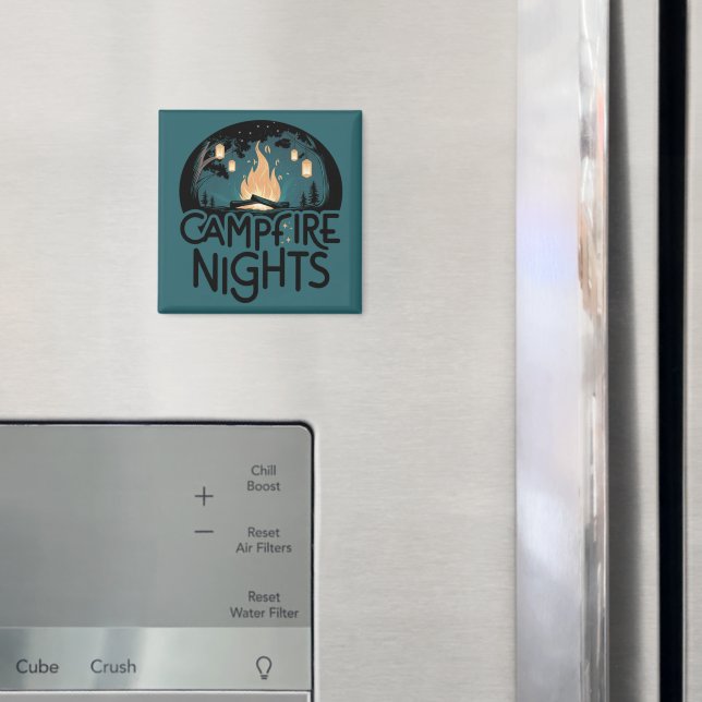 Gemütliche Lagerfeuernächte Rustikales Outdoor-Abe Magnet (In Situ (Kühlschrank))