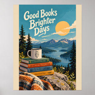 Gemütliche Lesecke in der Natur Illustrative Kunst Poster