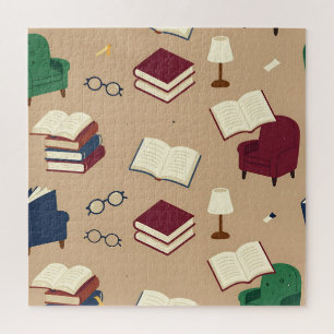Gemütliche Leseecke Bücher Muster Puzzle