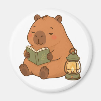 Gemütliche Lesekapybara-Laterne Kawaii Kühlschrank Magnet