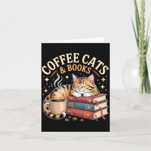 Gemütliche Lesekatze-Kaffee- und Bücherliebhaber-K Karte