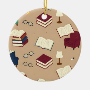 Gemütliche Lesenische Bücher Muster Keramik Ornament