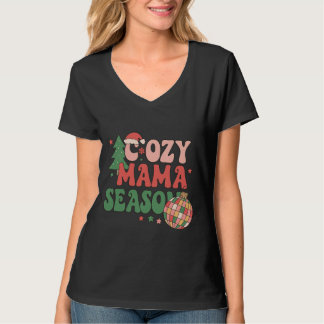 Gemütliche Mama-Saison Retro-Weihnachtskunst T-Shirt