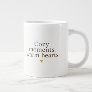 Gemütliche Momente, warme Herzen | Minimalistische Jumbo-Tasse