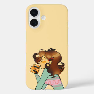Gemütliche Morgenkaffee-Stimmungskunst iPhone 16 Hülle