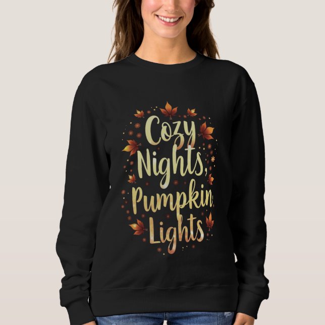 Gemütliche Nächte, Pumpkin-Lichter Sweatshirt (Vorderseite)