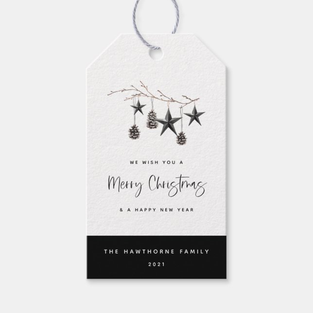 gemütliche Naturweihnachtszeit Geschenkanhänger (Vorderseite)