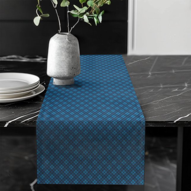 Gemütliche Navy und Blue Karo Table Accelerator Pi Großer Tischläufer (Cozy Navy and Blue Check Table Accent Piece Long Table Runner)