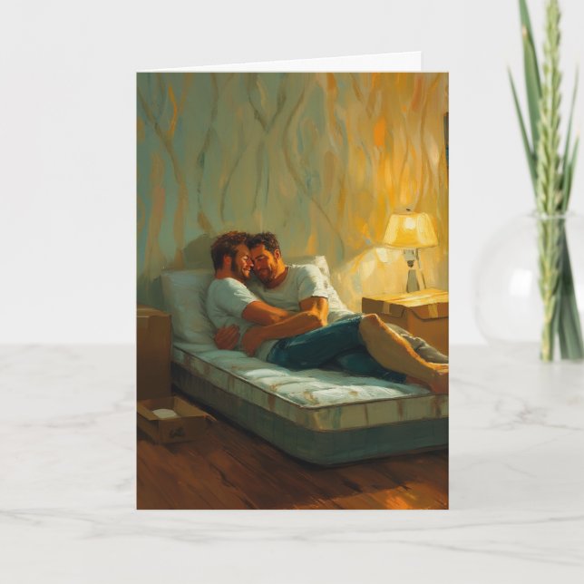 Gemütliche neue Wohnung Kuscheln Karte (Vorderseite)