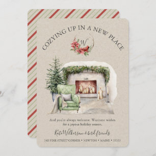 Gemütliche neue Zuhause Fireplace Holiday Ankündigung
